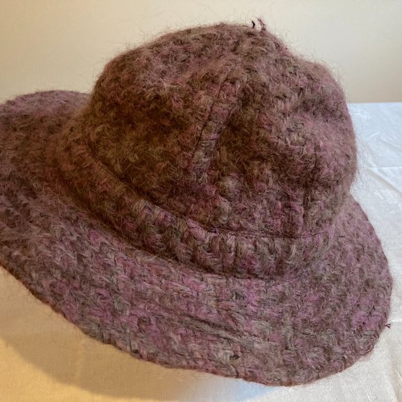 Vtg FOXHUNTER Ladies Purple Wool Brim HAT Ireland - Picture 8 of 9